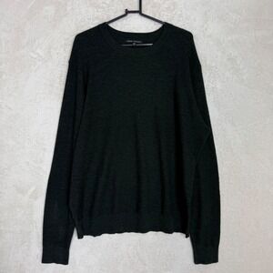 Robert Barakett Watertown Crewneck 100% Wool Sweater XXL Forest Green Preppy